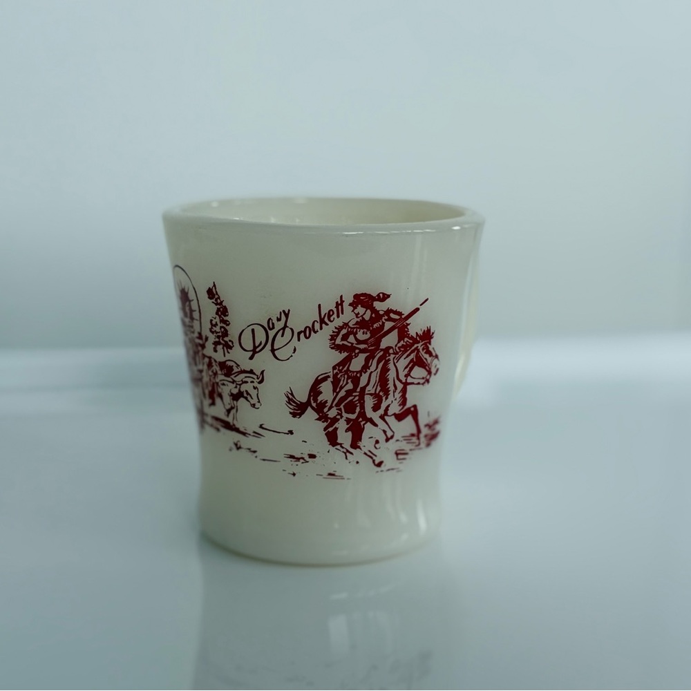 Vintage Fire King “Davy Crockett” Milk Glass